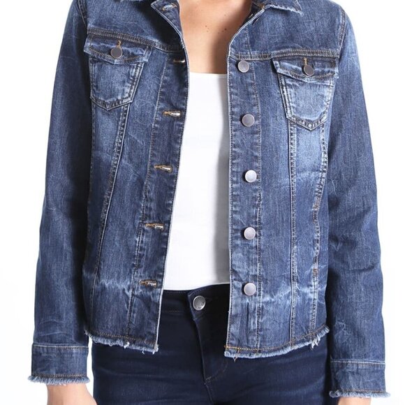 KUT from the Kloth Unhemmed Denim Jacket - Picture 1 of 4